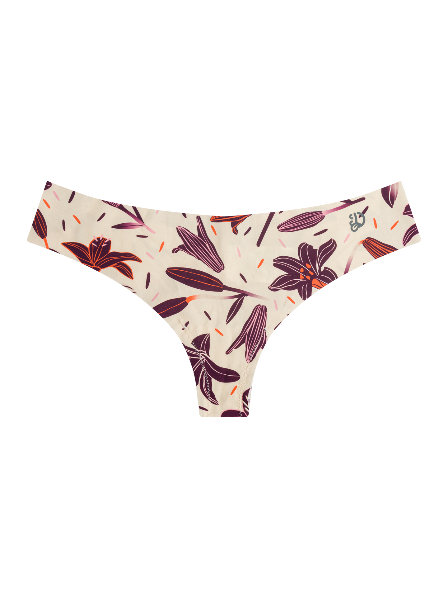 Women's Traceless Brazilian Panties Lily Flowers