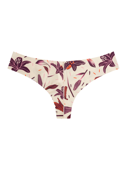 Women's Traceless Brazilian Panties Lily Flowers