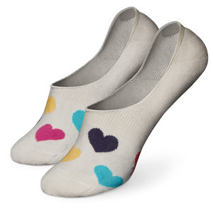 No Show Socks Colorful Hearts