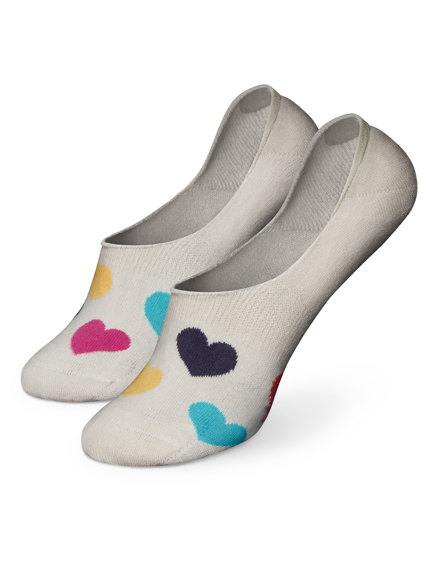 No Show Socks Colorful Hearts