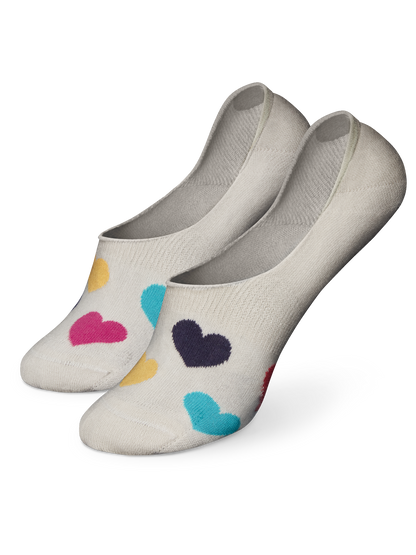 No Show Socks Colorful Hearts