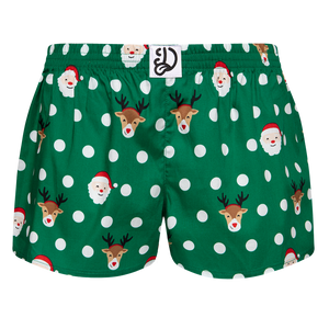 Women's Boxer Shorts Santa & Rudolph