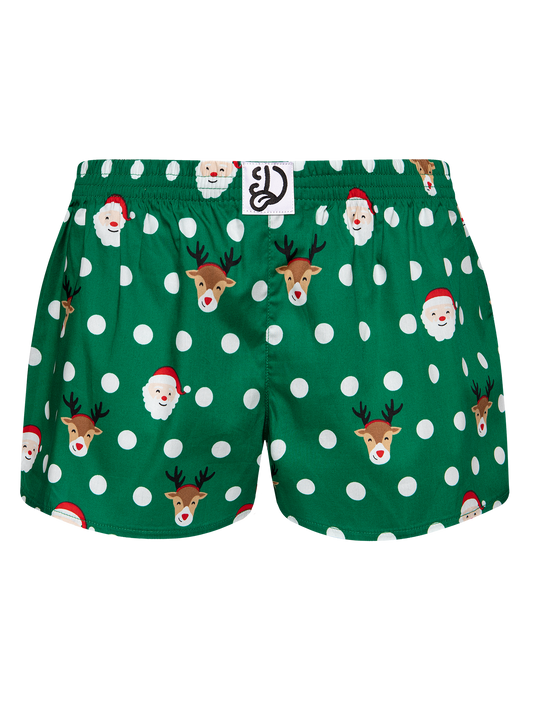 Women's Boxer Shorts Santa & Rudolph
