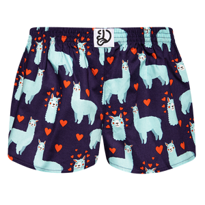 Women's Boxer Shorts Llama & Hearts