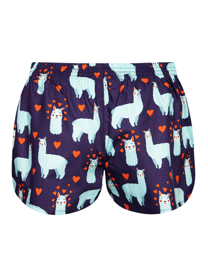 Women's Boxer Shorts Llama & Hearts