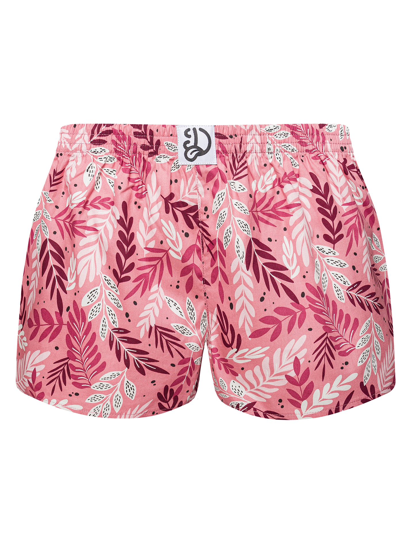Women's Boxer Shorts Pink Leaves