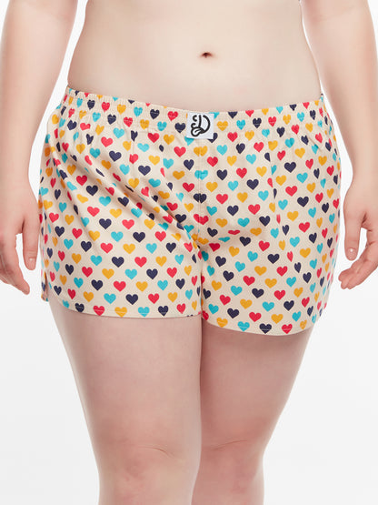 Women's Boxer Shorts Colorful Hearts