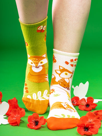 Crew Socks Fox & Butterflies