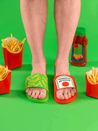 Slides French Fries with Ketchup