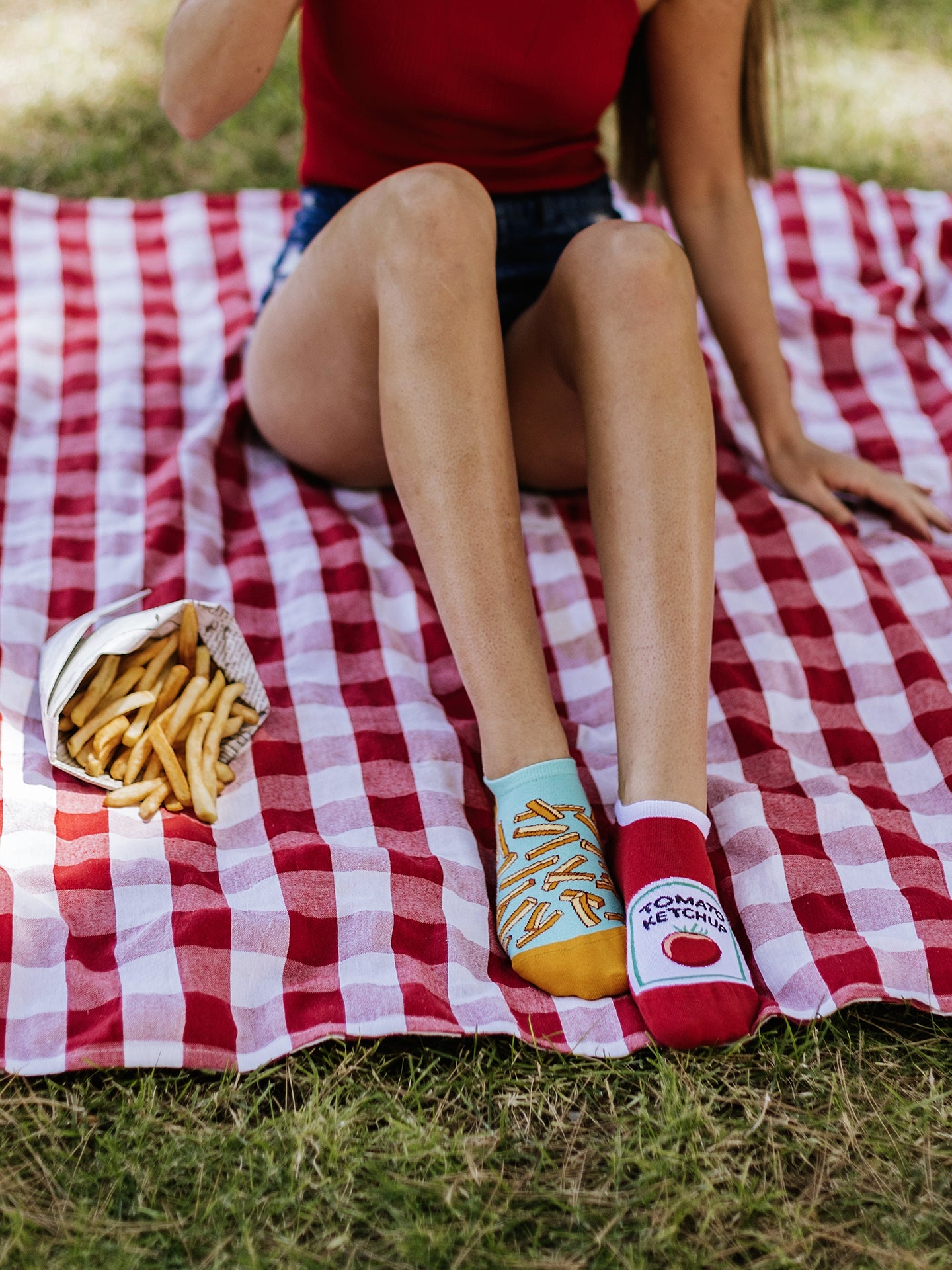 Sneaker Socks French Fries with Ketchup