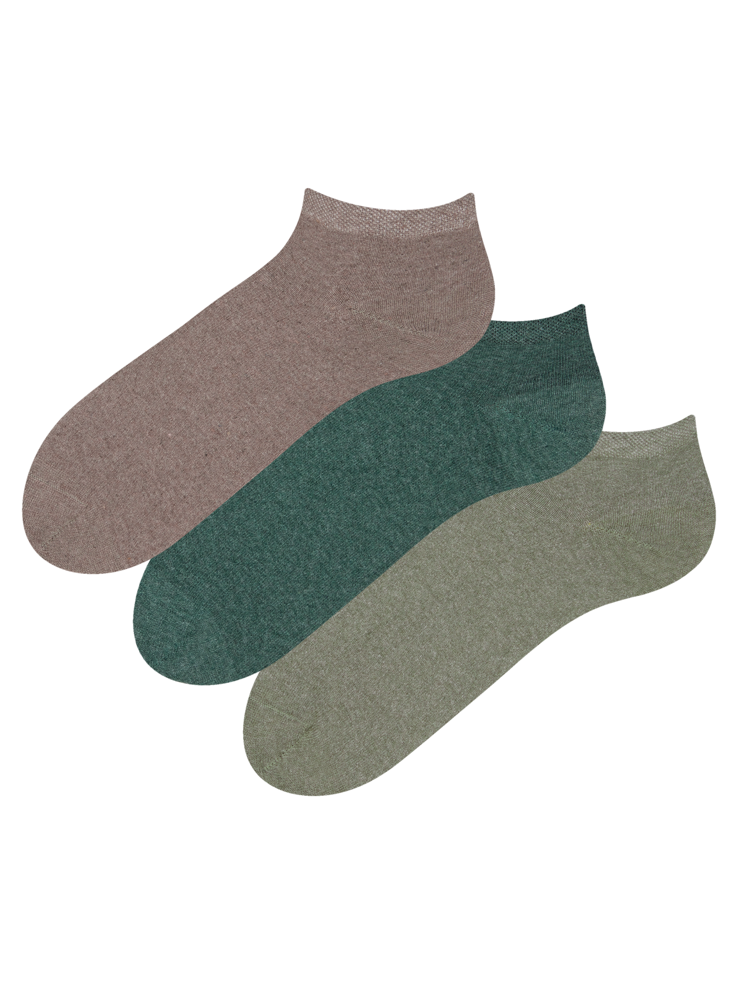 Recycled Cotton Ankle Socks 3-pack Hunter