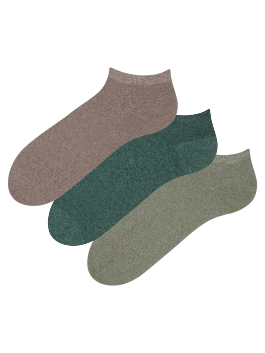 Recycled Cotton Ankle Socks 3-pack Hunter