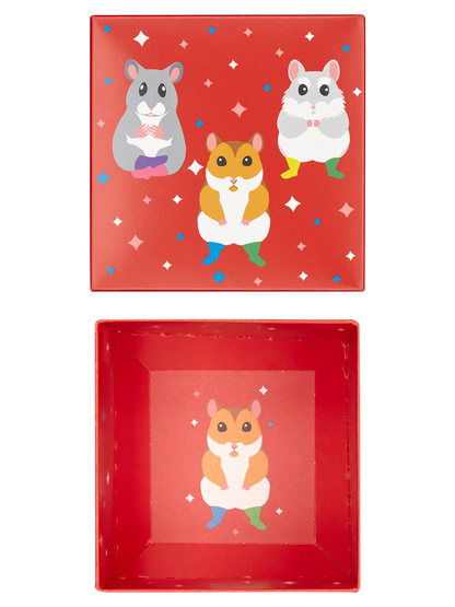 Square Gift Box Dancing Hamsters