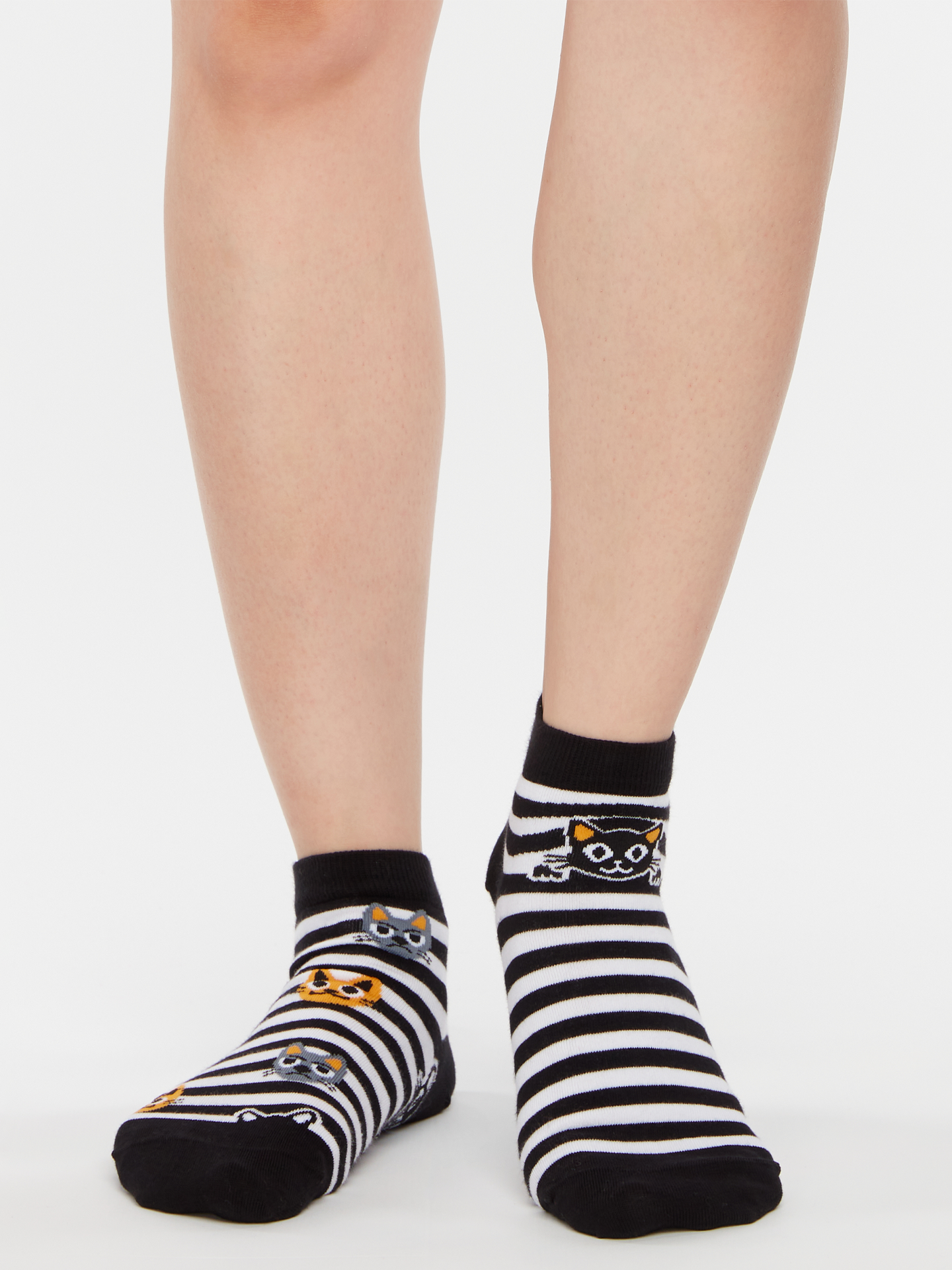 Ankle Socks Cats & Stripes