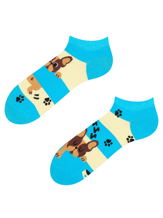 Ankle Socks Dogs & Stripes