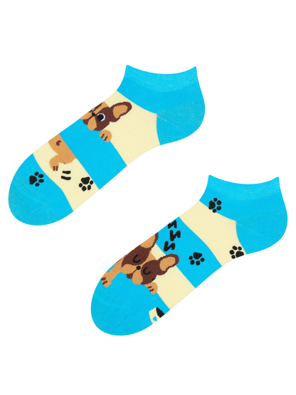 Ankle Socks Dogs & Stripes