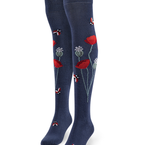 Over the Knee Socks Ladybugs & Poppy Flowers