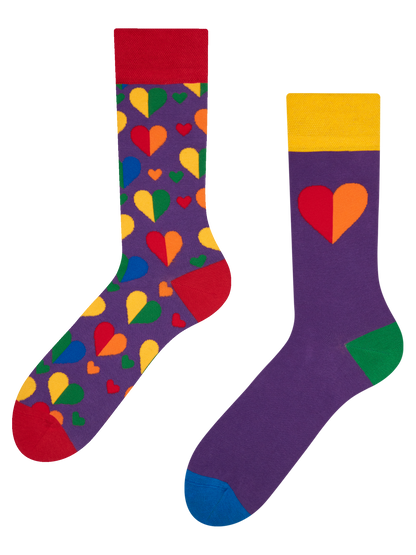 Regular Socks Rainbow Hearts