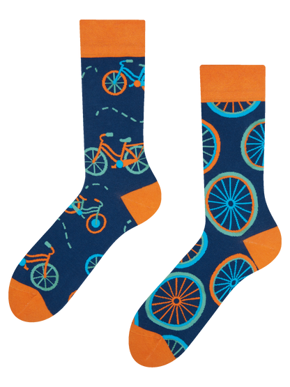 Regular Socks Orange Bicycle
