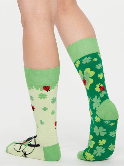 Regular Socks Four Leaf Clover for Luck