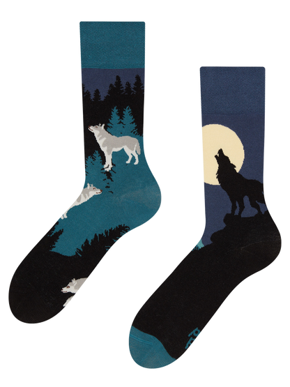 Regular Socks Moon Wolf