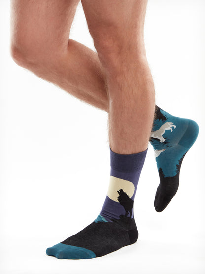 Regular Socks Moon Wolf