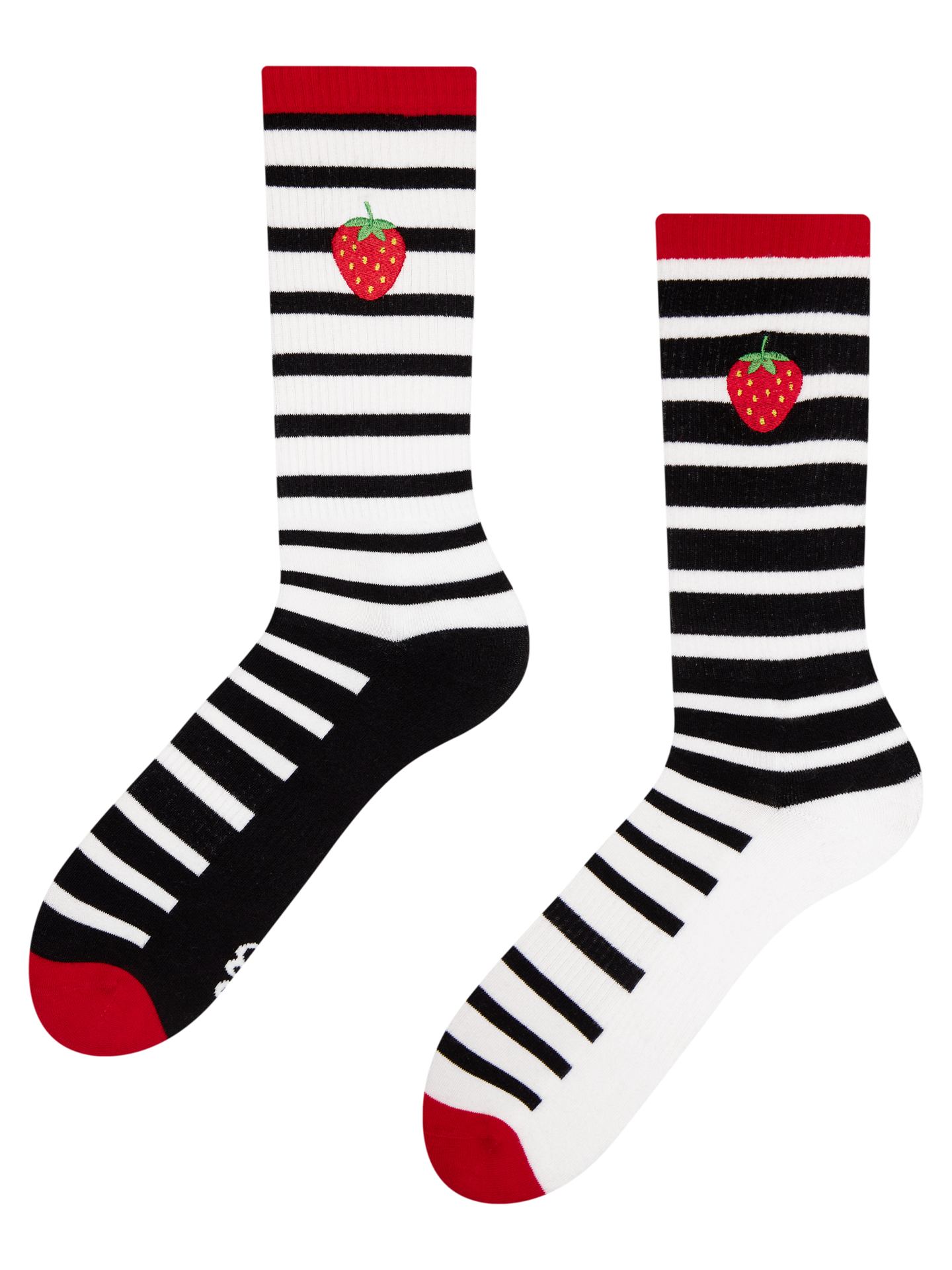 Sports Socks Black & White Strawberry