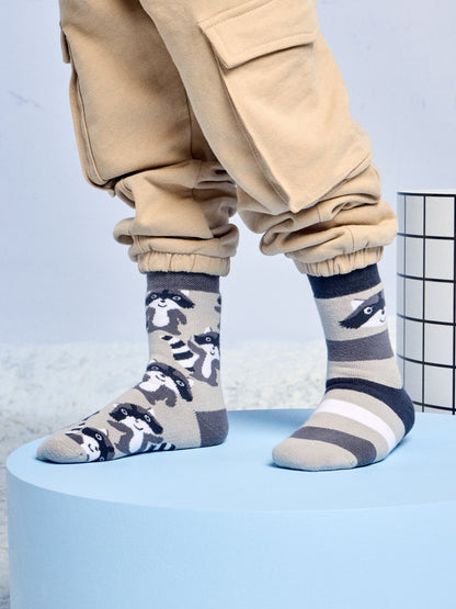 Kids' Warm Socks Happy Racoon
