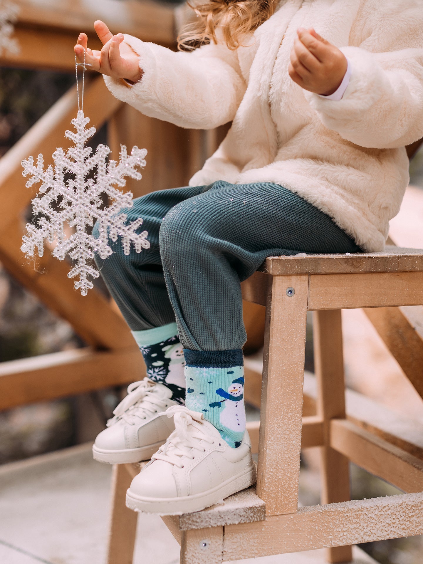 Kids' Warm Socks Joyful Snowman
