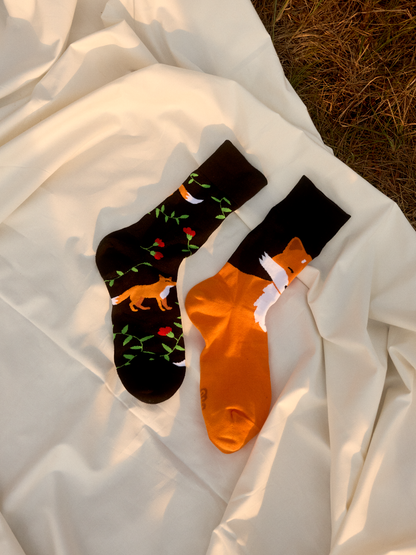 Regular Socks Fox & Flowers