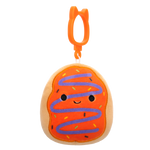 Squishmallows Clip-On Jay the Orange Frosted Donut with Purple Drizzle, 9 cm