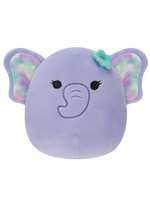 Squishmallows Anjali the Purple Elephant with Flower Pin, 20 cm