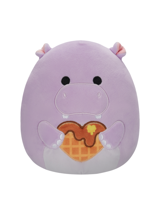 Squishmallows Hanna the Purple Hippo with heart, 20 cm