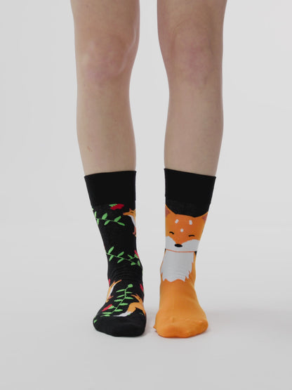 Regular Socks Fox & Flowers